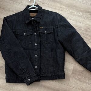 Men's Black Wrangler Denim Sherpa Jacket